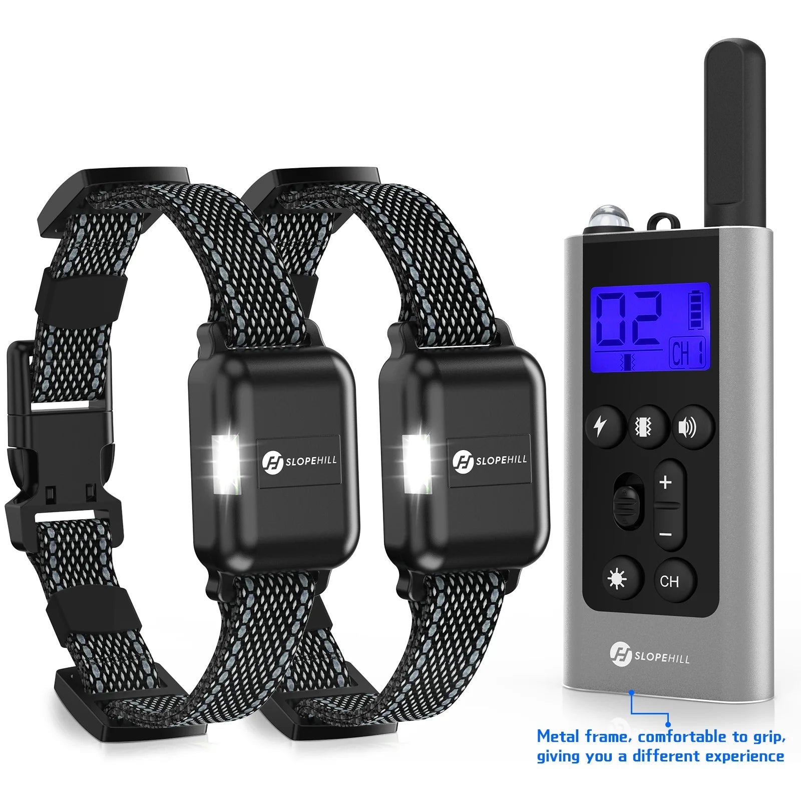 Dog Training Collars with Remote Control, Dual Receiver System, 880-Yard Range, Three Training Modes, Anti-Barking Solution for Small, Medium, and Large Dogs - Model D11T