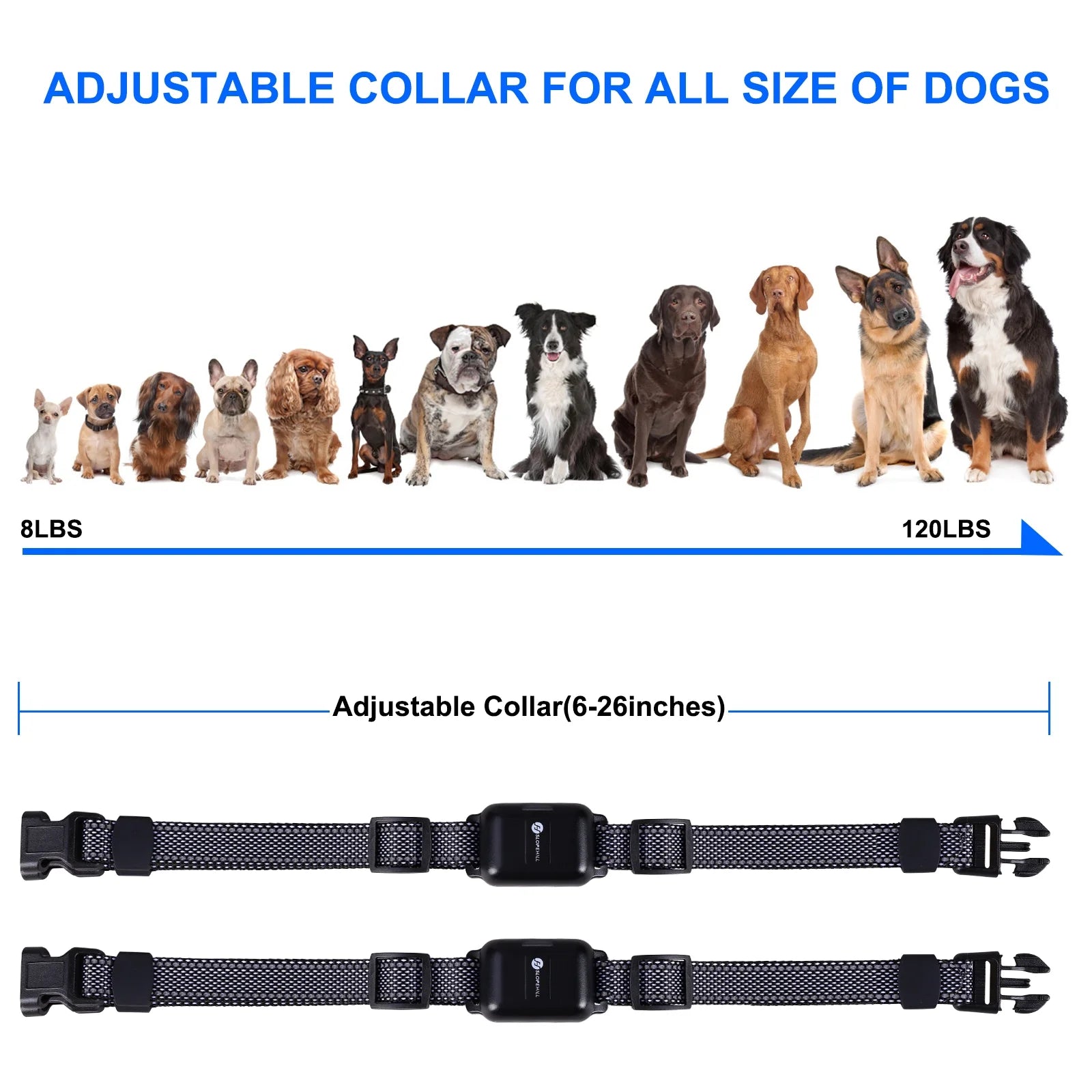 Dog Training Collars with Remote Control, Dual Receiver System, 880-Yard Range, Three Training Modes, Anti-Barking Solution for Small, Medium, and Large Dogs - Model D11T